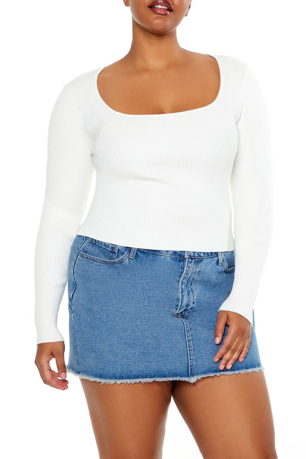 Plus Size Ribbed Sweater-Knit Top | Forever 21 US