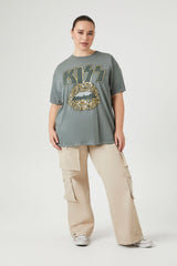 Plus Size Oversized Metallic Kiss Tee | Forever 21 online