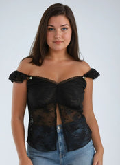 Plus Size Sheer Cap-Sleeve Lace-Trim Top | Forever 21 sale