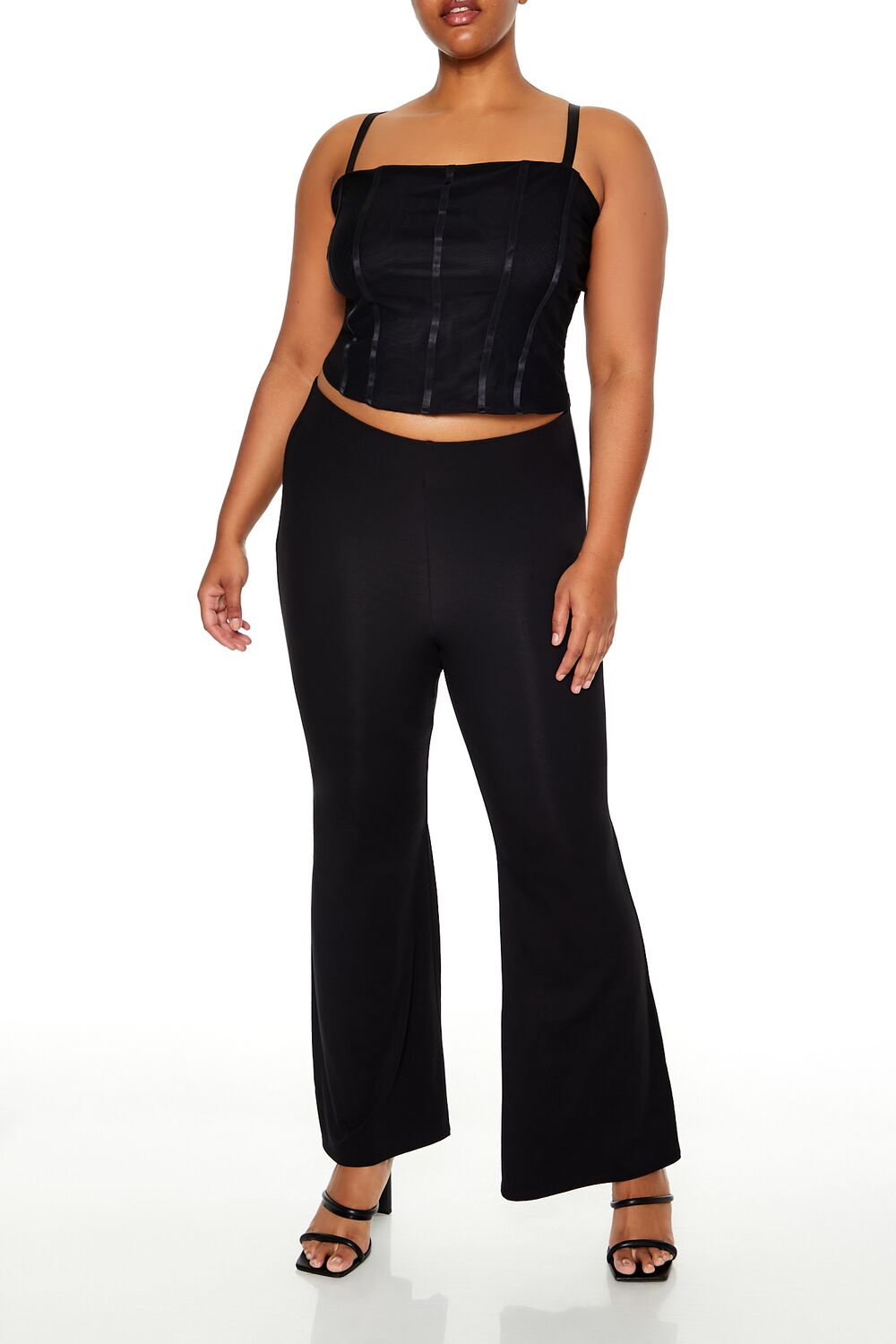 Plus Size Lace-Up Cropped Cami | Forever 21 US