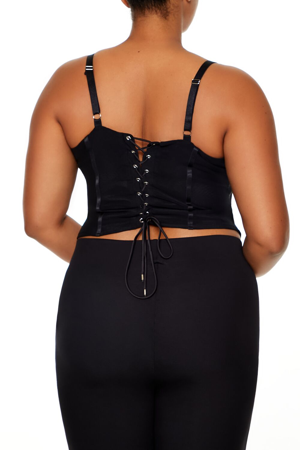 Plus Size Lace-Up Cropped Cami | Forever 21 US