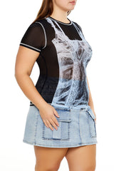 Plus Size Bustier Graphic Baby Tee | Forever 21 online