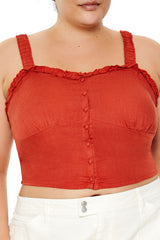 Plus Size Ruffle-Trim Crop Top | Forever 21 US
