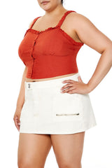 Plus Size Ruffle-Trim Crop Top | Forever 21 US