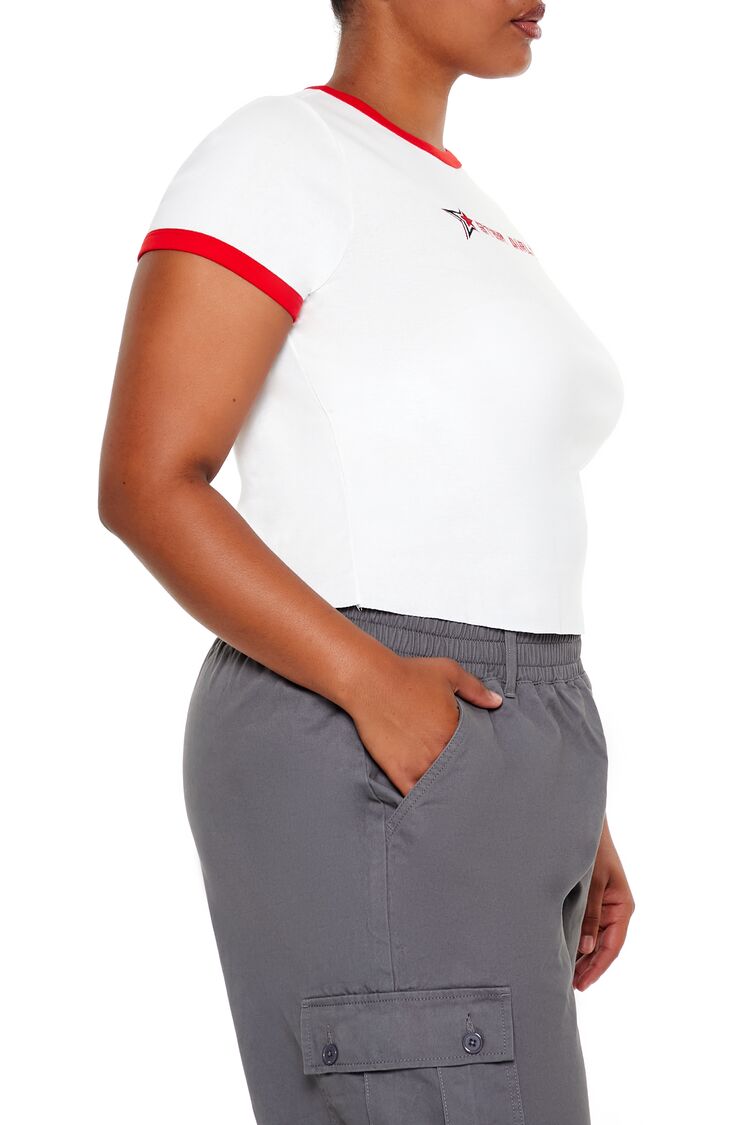 Plus Size Star Girl Ringer Tee | Forever 21 US