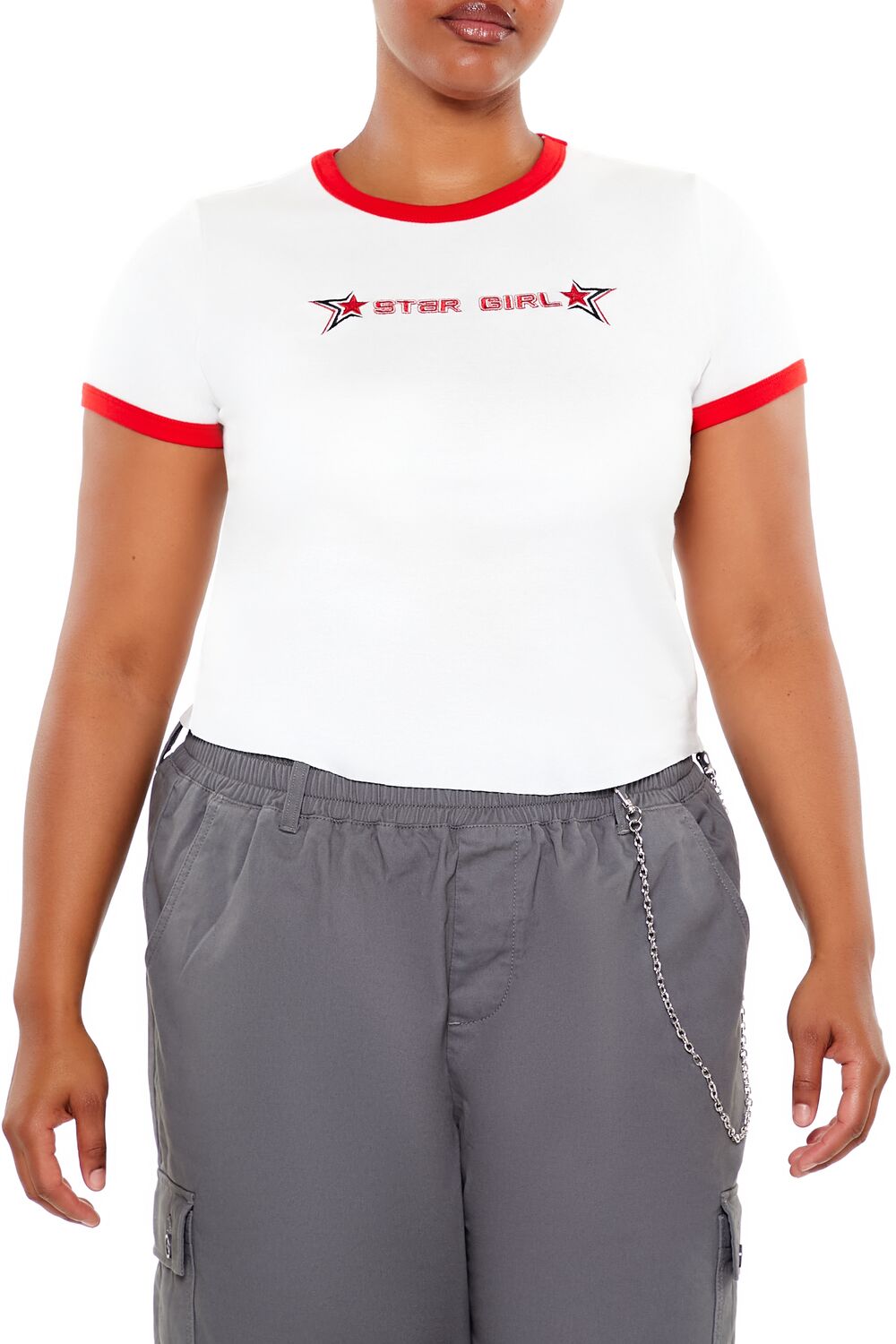 Plus Size Star Girl Ringer Tee | Forever 21 US