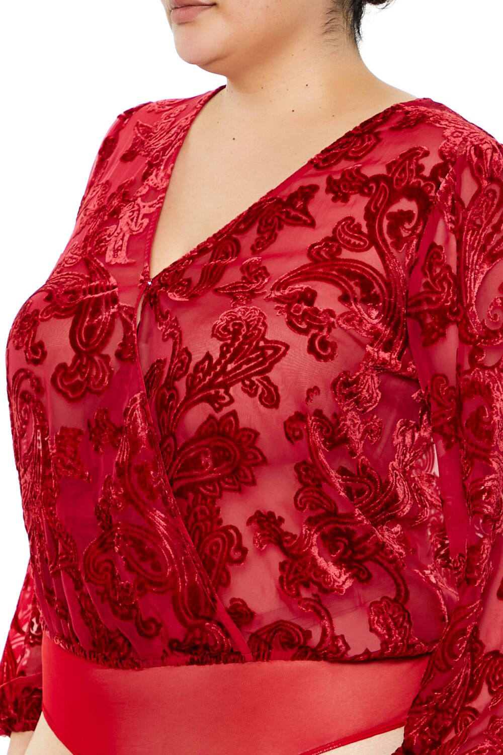 Plus Size Sheer Burnout Bodysuit | Forever 21 online