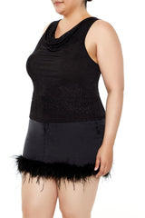 Plus Size Glitter Knit Cowl Tank Top | Forever 21 on sale