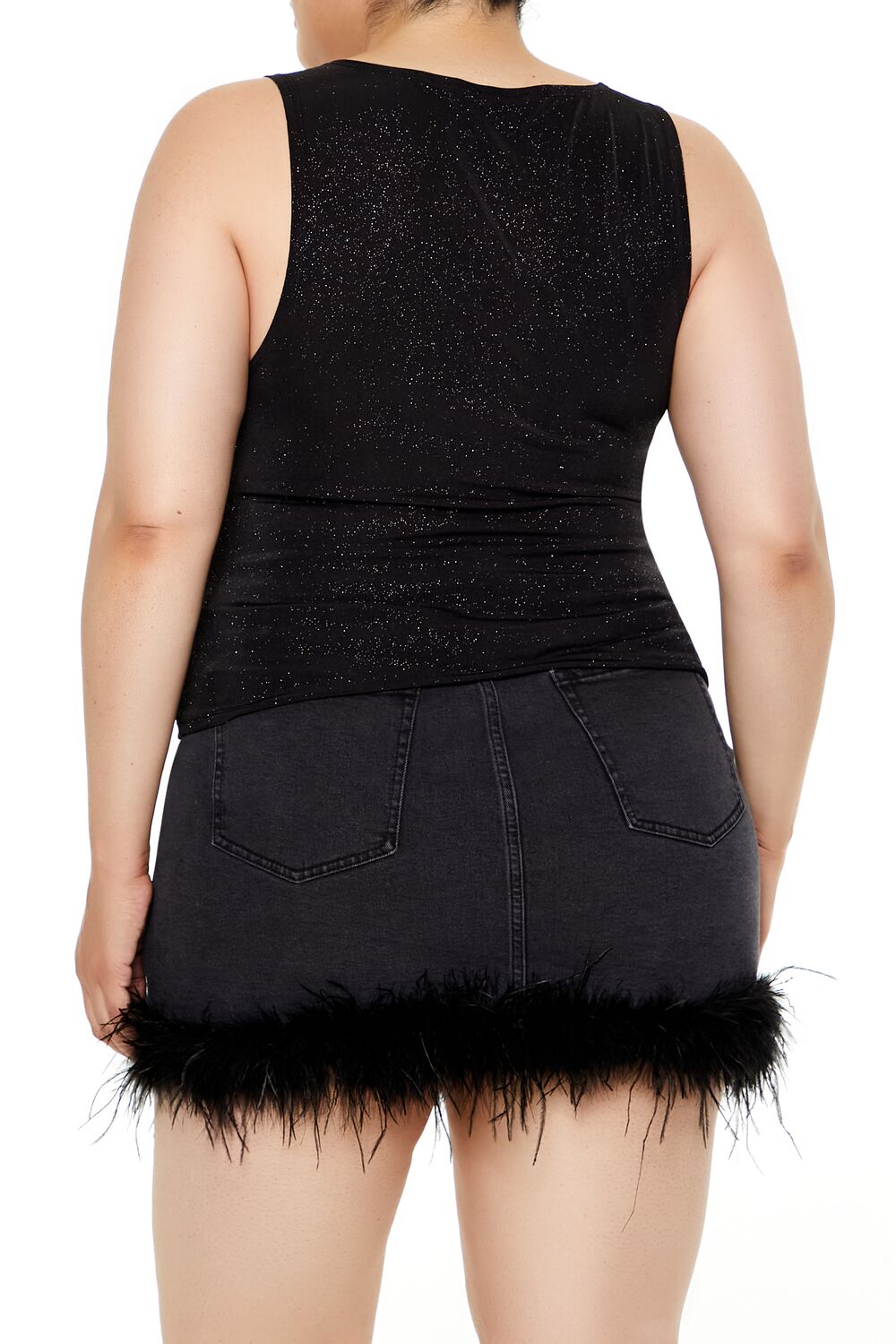 Plus Size Glitter Knit Cowl Tank Top | Forever 21 on sale