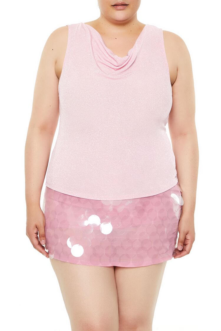 Plus Size Glitter Knit Cowl Tank Top | Forever 21 on sale