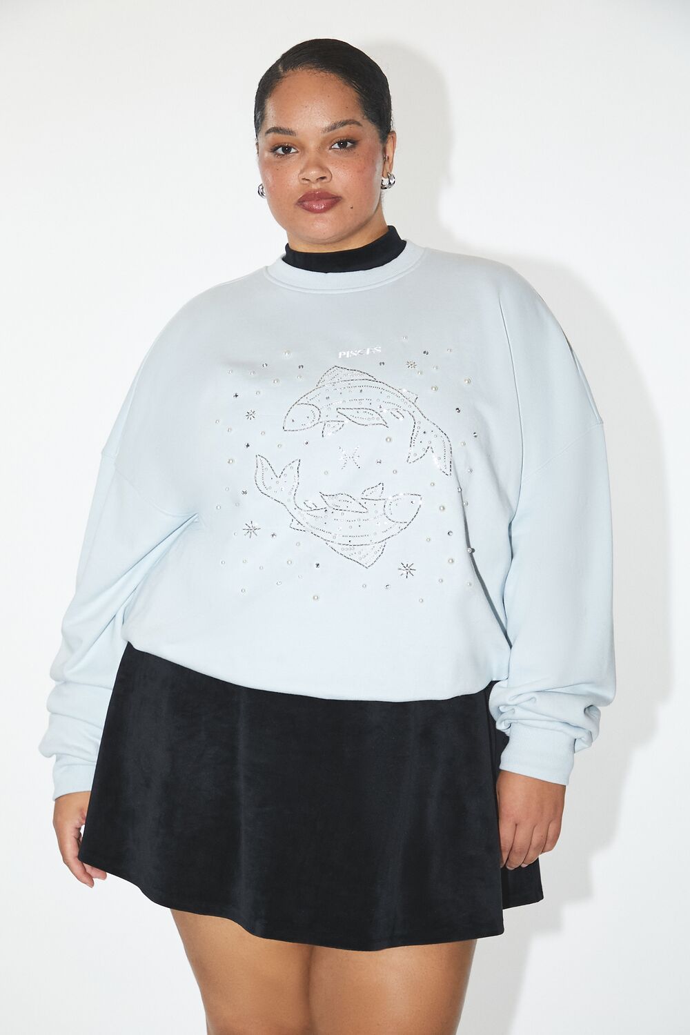 Plus Size Beaded Pisces Pullover | Forever 21 discount