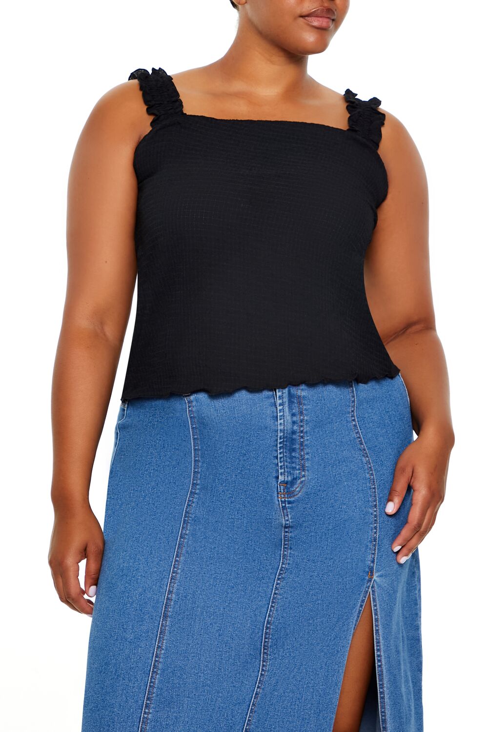 Plus Size Ruffle-Strap Tank Top | Forever 21 US