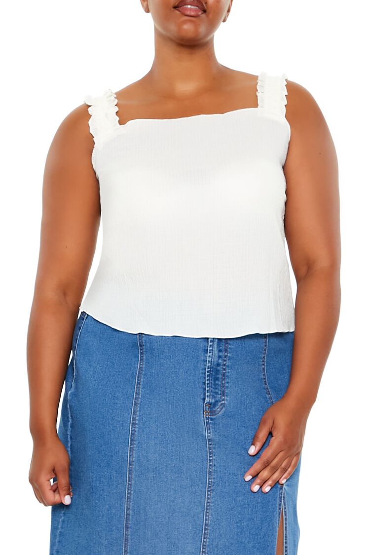 Plus Size Ruffle-Strap Tank Top | Forever 21 US