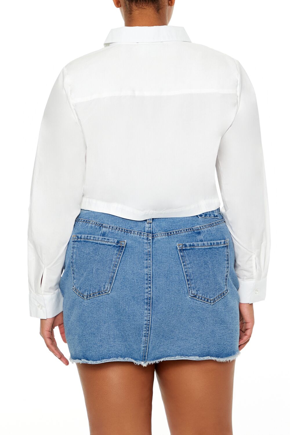 Plus Size Notched Cropped Shirt | Forever 21 on sale
