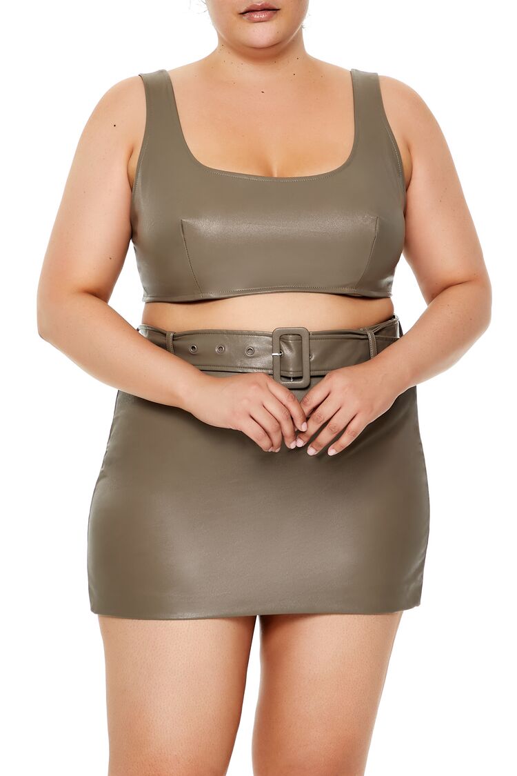 Plus Size Faux Leather Crop Top | Forever 21 outlet