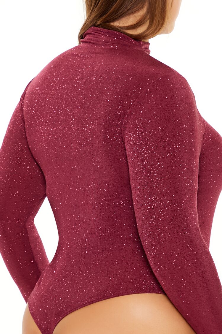 Plus Size Glitter Cowl Thong Bodysuit | Forever 21 discount