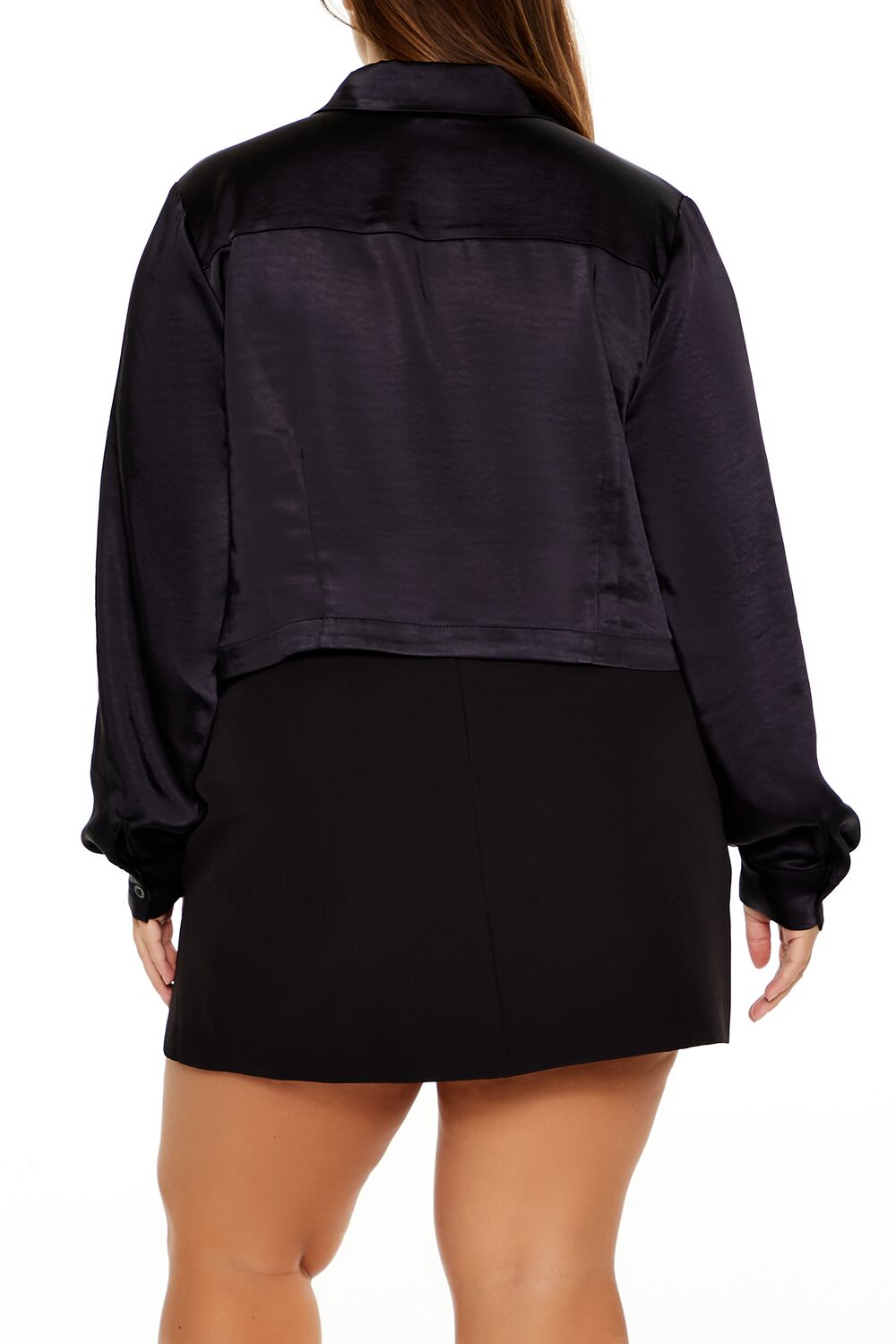 Plus Size Cropped Satin Shirt | Forever 21 US