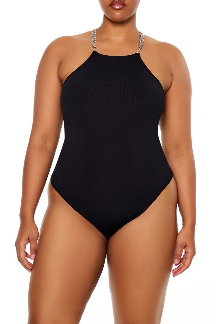 Plus Size Faux Gem Sweater-Knit Bodysuit | Forever 21 online