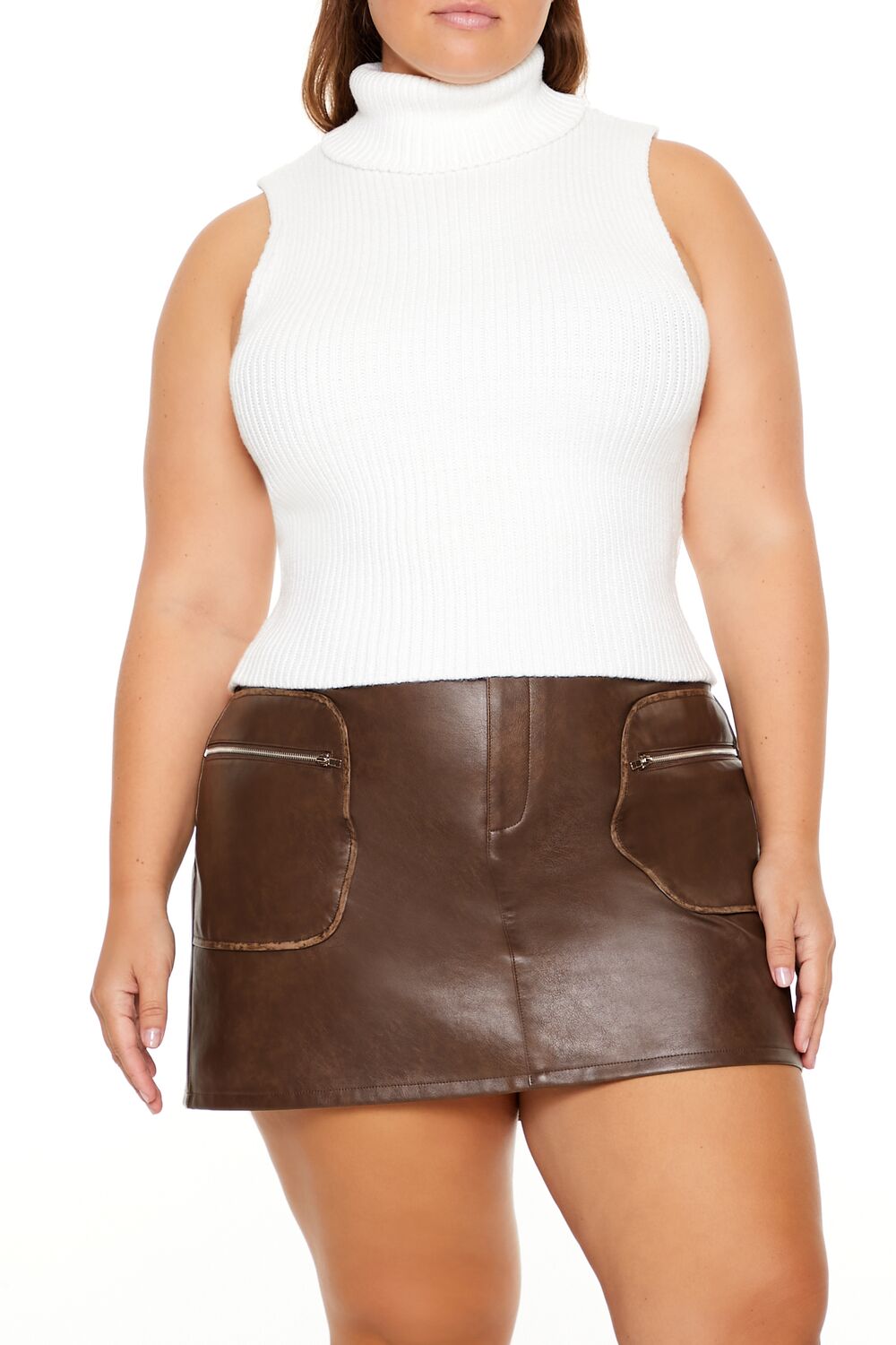 Plus Size Turtleneck Sweater-Knit Tank Top | Forever 21 US