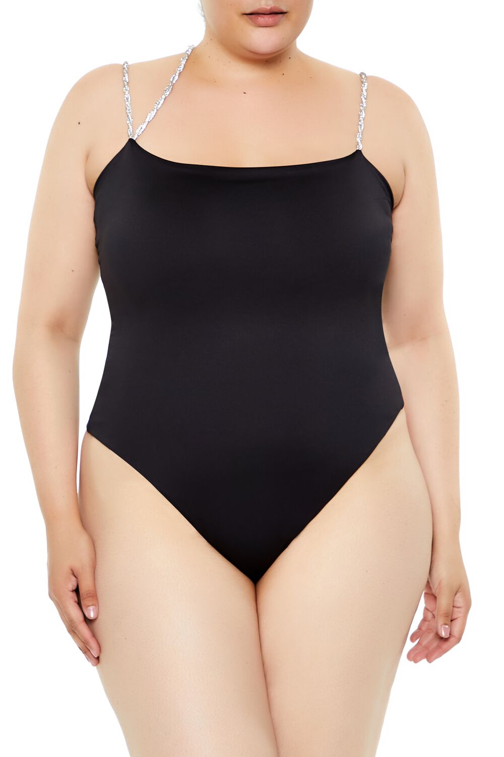 Plus Size Contour Sculpt Metallic-Strap Bodysuit | Forever 21 outlet