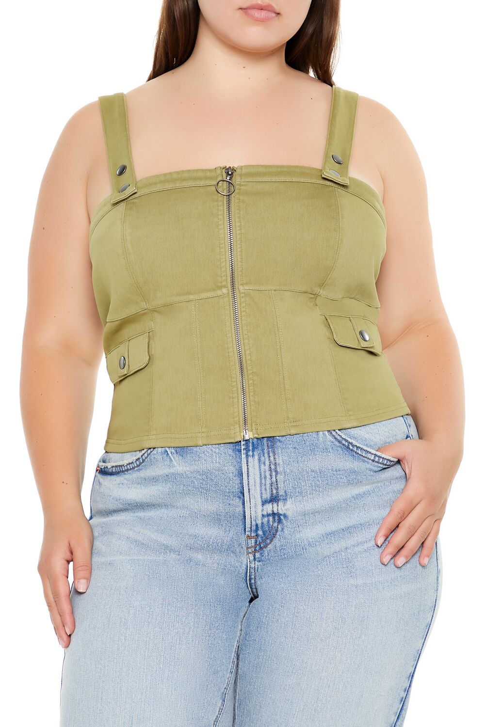 Plus Size Zip-Up Crop Top | Forever 21 online