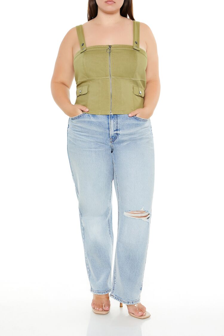 Plus Size Zip-Up Crop Top | Forever 21 online