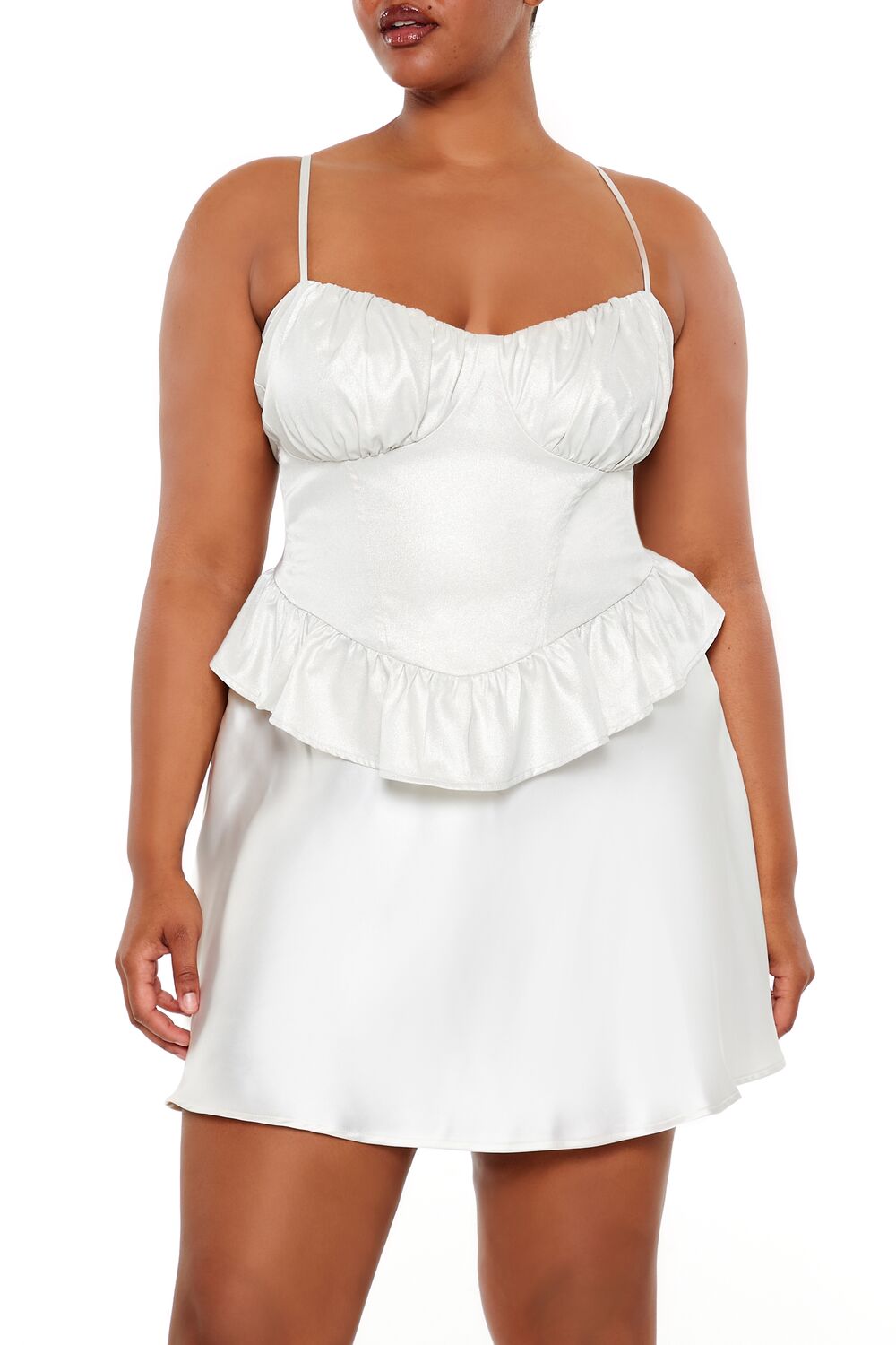 Plus Size Glitter V-Hem Bustier Cami | Forever 21 near me