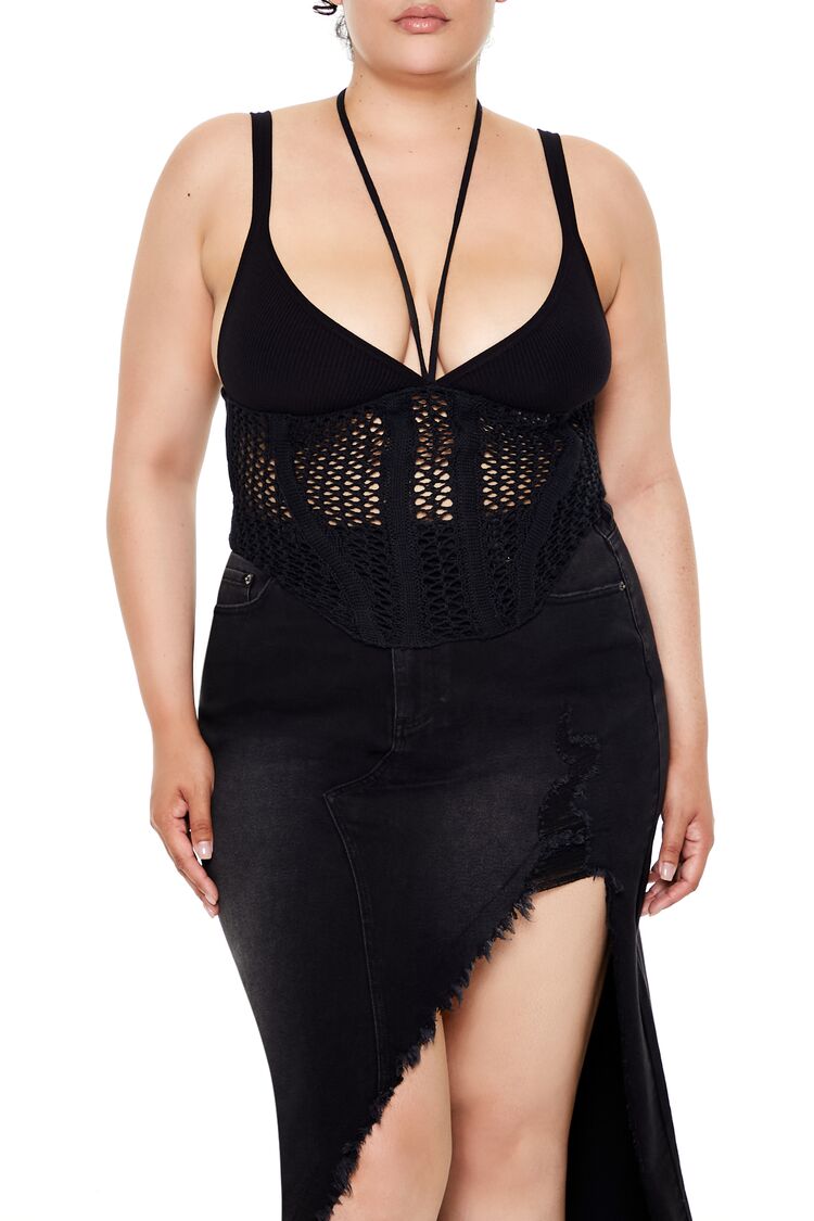 Plus Size Sweater-Knit Strappy Cami | Forever 21 US