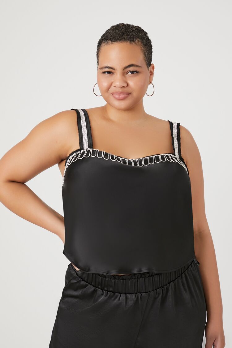 Plus Size Rhinestone-Trim Cami | Forever 21 online