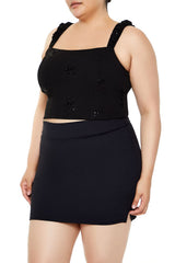 Plus Size Flower Sequin Crop Top | Forever 21 US