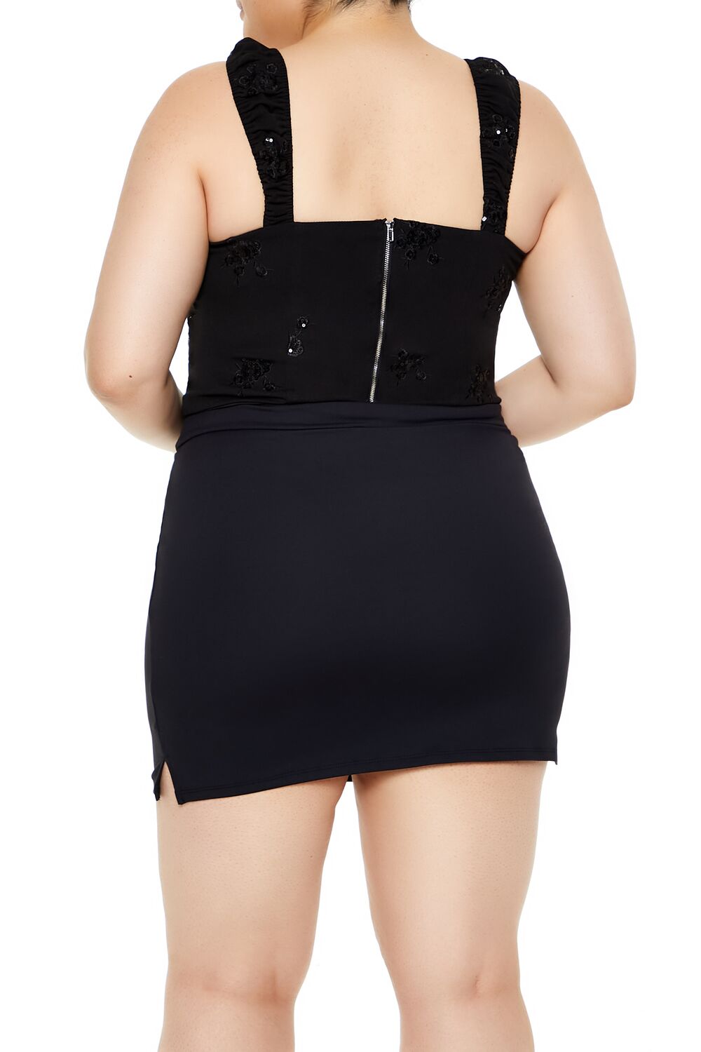 Plus Size Flower Sequin Crop Top | Forever 21 US