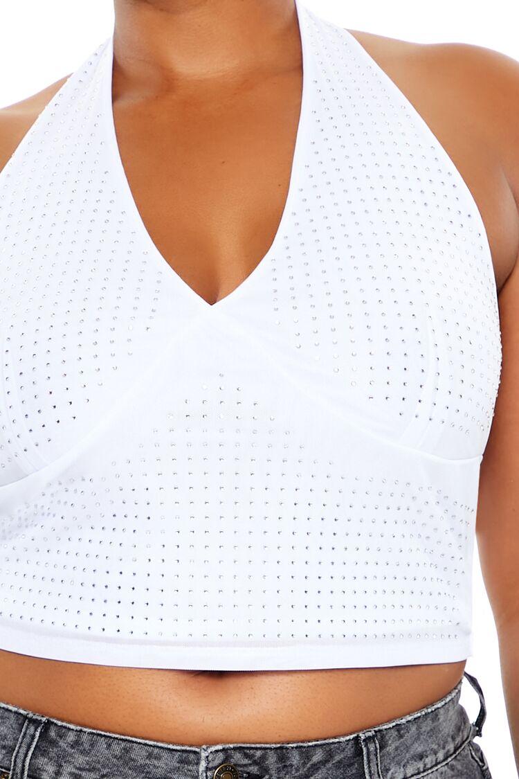Plus Size Rhinestone Halter Top | Forever 21 US