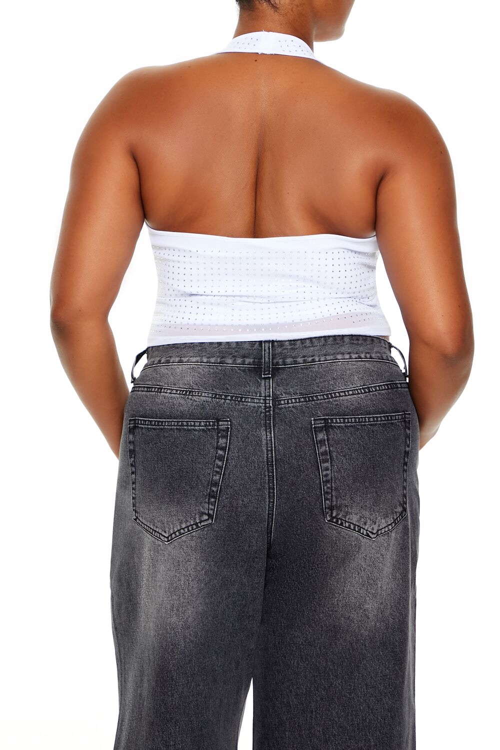 Plus Size Rhinestone Halter Top | Forever 21 US
