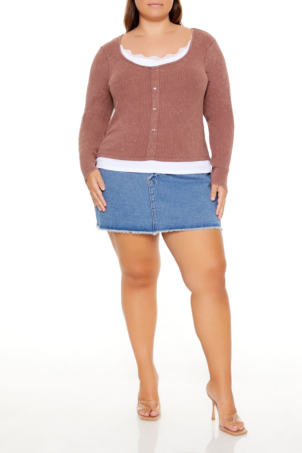 Plus Size Ribbed Henley Top | Forever 21 online