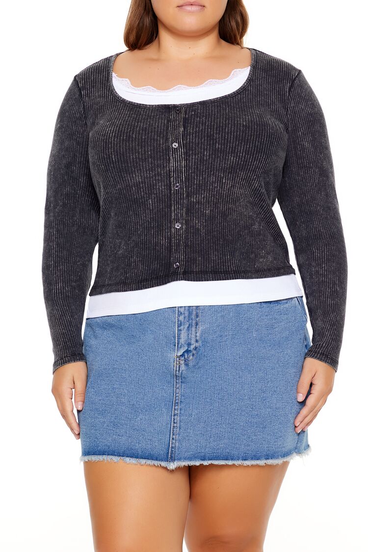 Plus Size Ribbed Henley Top | Forever 21 online