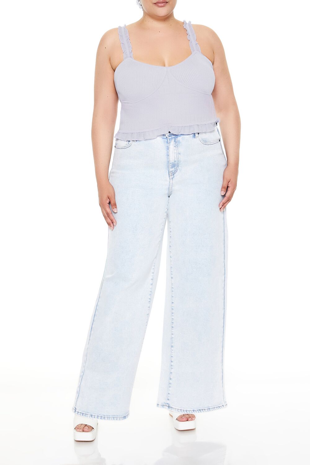 Plus Size Ruffle Sweater-Knit Cami | Forever 21 on sale
