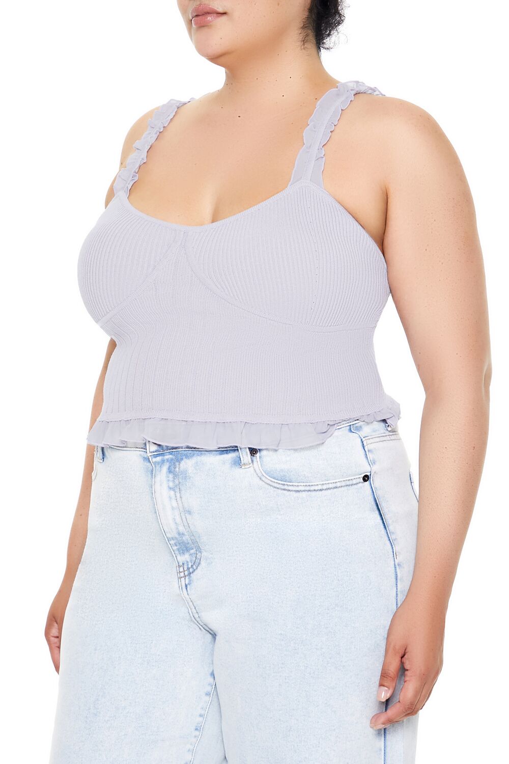 Plus Size Ruffle Sweater-Knit Cami | Forever 21 on sale
