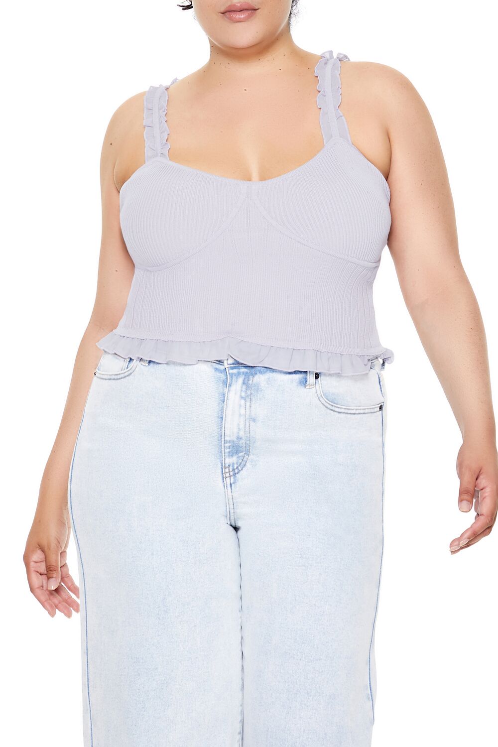 Plus Size Ruffle Sweater-Knit Cami | Forever 21 on sale