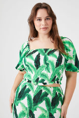 Plus Size Tropical Leaf Print Top | Forever 21 outlet