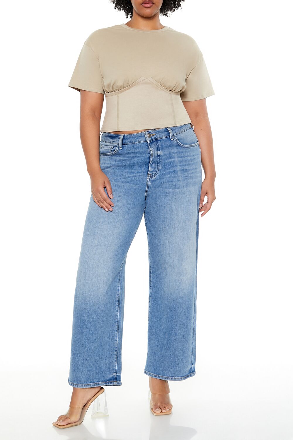 Plus Size Cropped Bustier Tee | Forever 21 near me