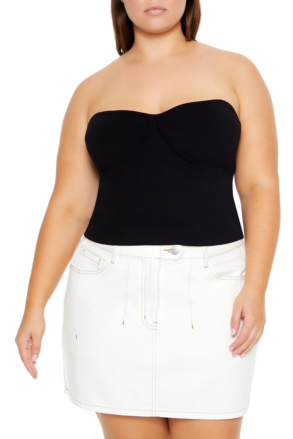 Plus Size Sweater-Knit Tube Top | Forever 21 US