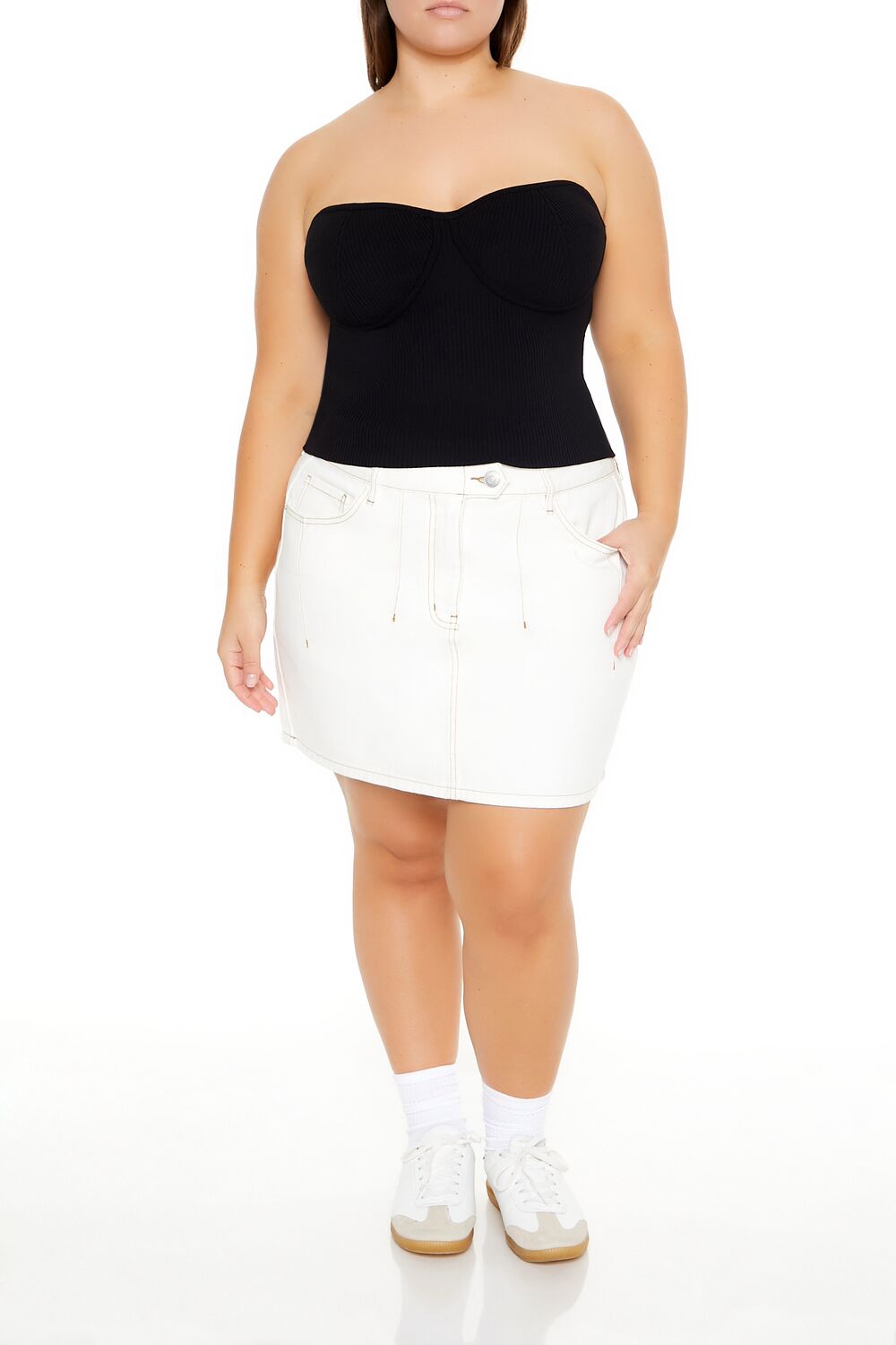 Plus Size Sweater-Knit Tube Top | Forever 21 US
