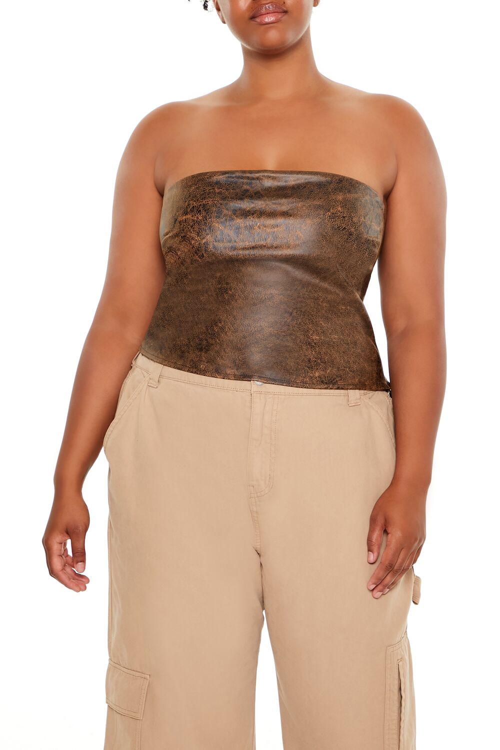 Plus Size Faux Leather Tube Top | Forever 21 online