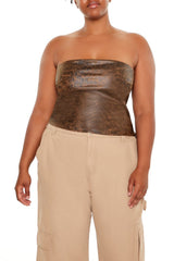 Plus Size Faux Leather Tube Top | Forever 21 online