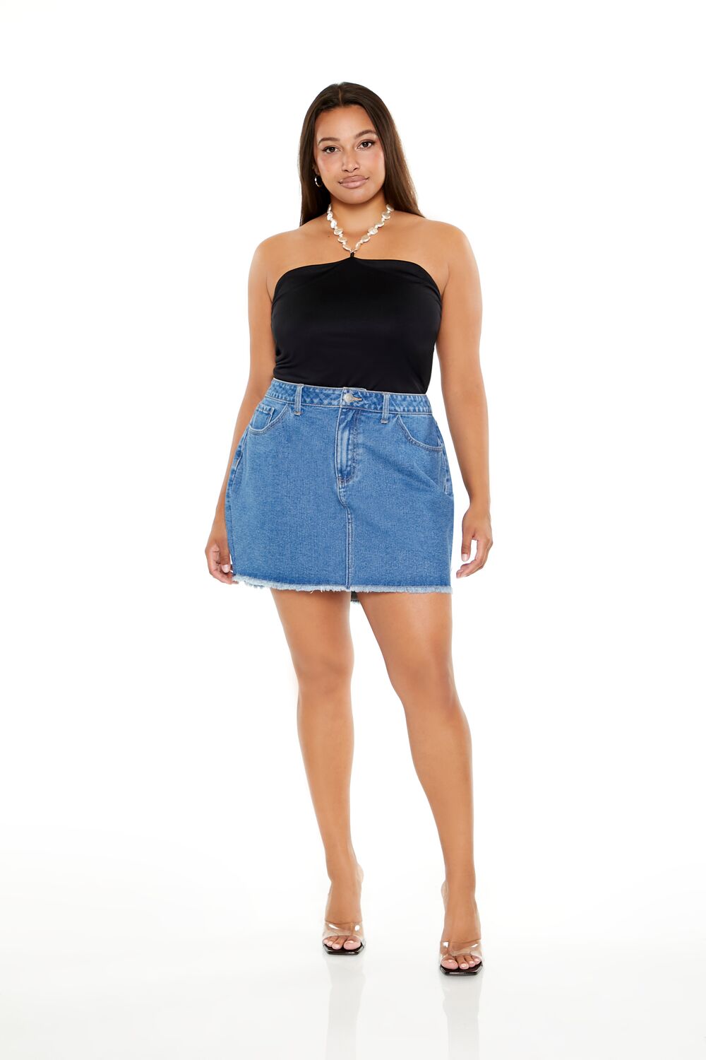 Plus Size Faux Pearl Halter Bodysuit | Forever 21 US
