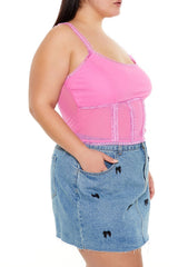 Plus Size Mesh Ruffle-Trim Cami | Forever 21 US