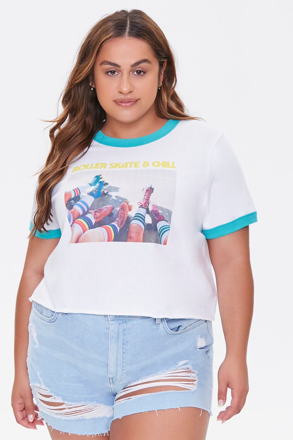 Plus Size Moxi Skates Ringer Tee | Forever 21 on sale
