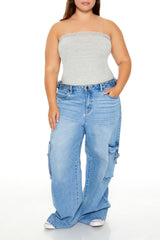 Plus Size Embroidered Bow Tube Top | Forever 21 US