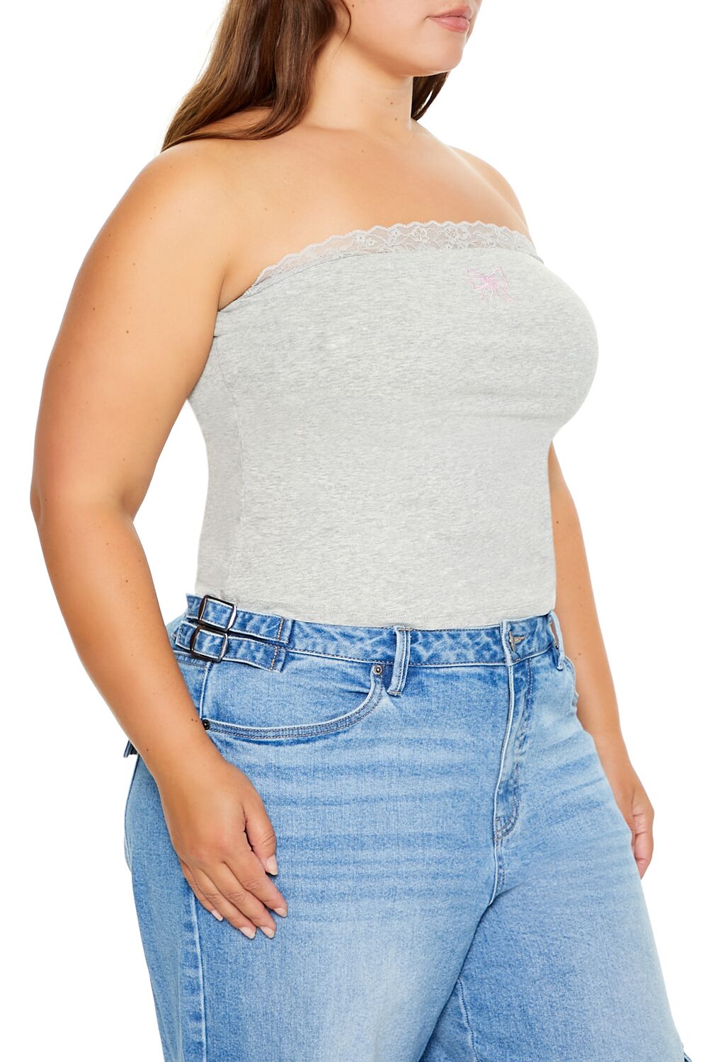 Plus Size Embroidered Bow Tube Top | Forever 21 US