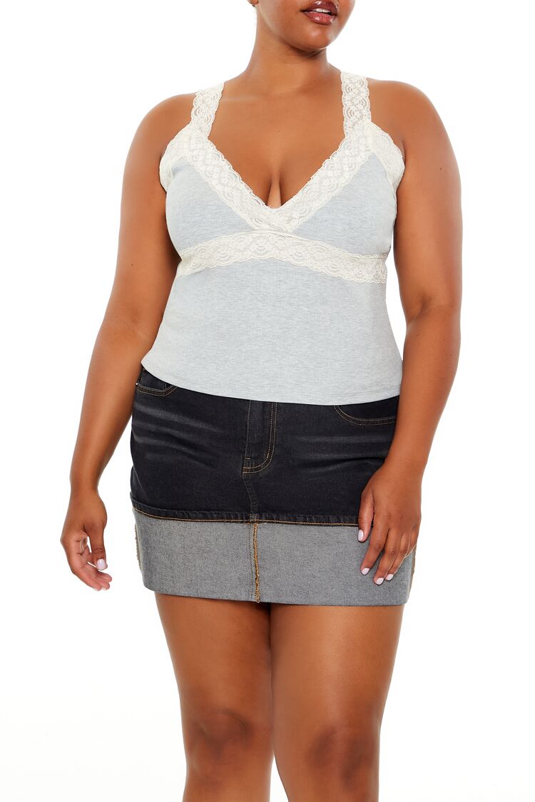Plus Size Ribbed Lace-Trim Cami | Forever 21 outlet